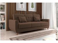 Sofá-cama Casal 3 Lugares com Baú Reclinável Veludo Matrix Pâmela - 1