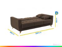 Sofá-cama Casal 3 Lugares com Baú Reclinável Veludo Matrix Pâmela - 3