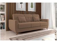 Sofá-cama Casal 3 Lugares com Baú Reclinável Veludo Matrix Pâmela - 1