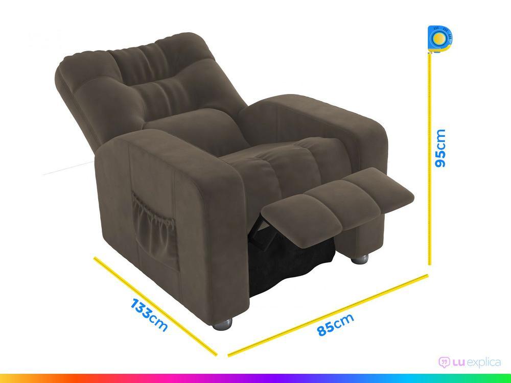 Poltrona do Papai Reclinável Moderna 3 Posições Matrix Azera - 6