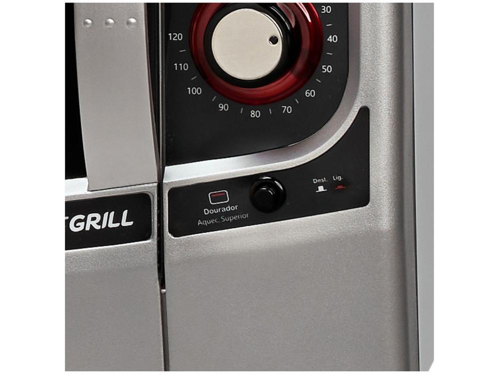 Forno Elétrico de Bancada Fischer com Dourador com Timer 44L Prata Gourmet Grill - 5