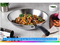 Panela Wok Antiaderente Fundo triplo Tramontina Solar Silicone Inox 28cm - 2
