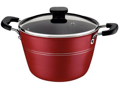 Caldeirão de Alumínio Tramontina Vermelho com Tampa 5,7L 24cm Sicília