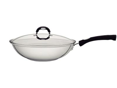 Panela Wok Antiaderente Fundo triplo Tramontina Solar Silicone Inox 28cm