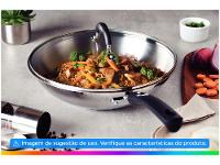 Panela Wok Antiaderente Fundo triplo Tramontina Solar Silicone Inox 28cm - 2