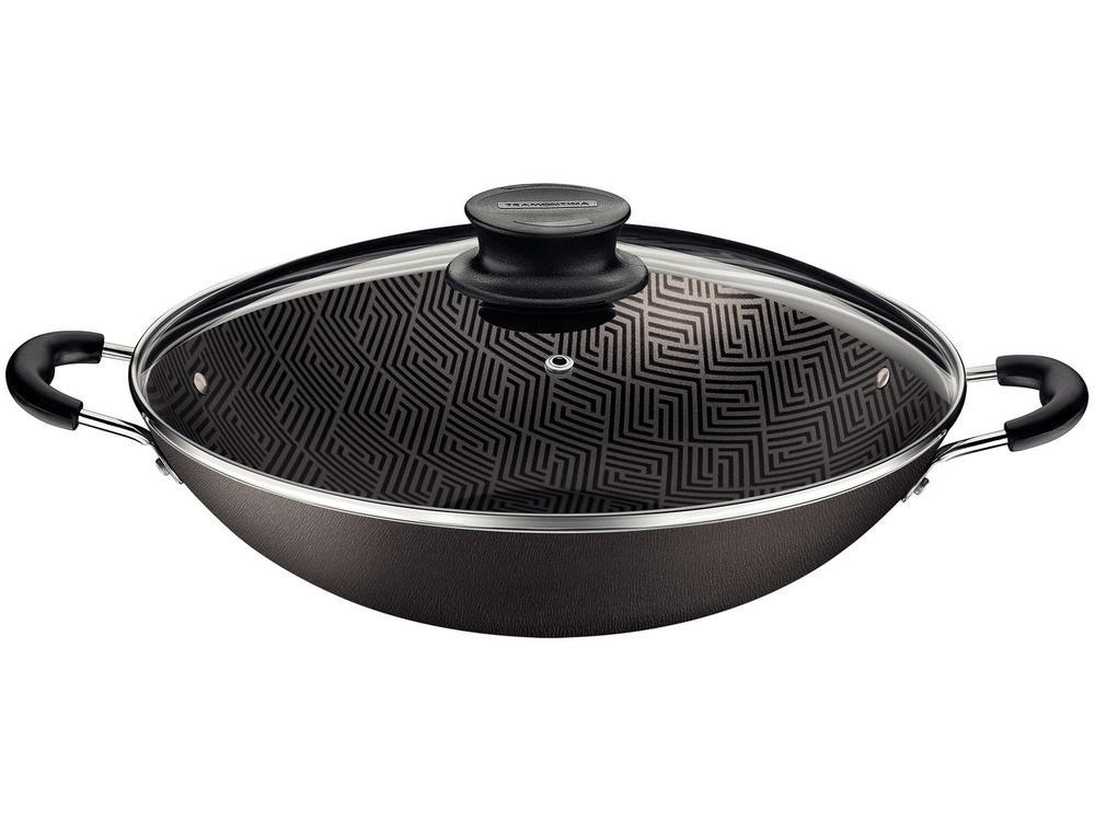 Panela Wok Antiaderente Tramontina de Alumínio Paris Chumbo 32cm - 1