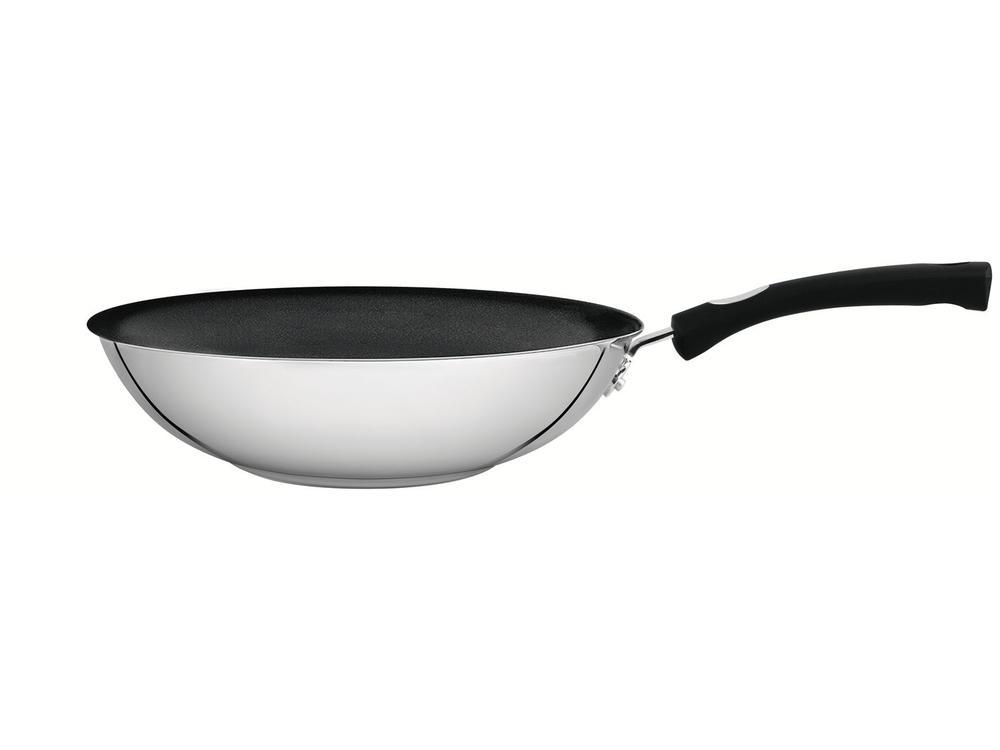 Panela Wok Antiaderente Fundo triplo Tramontina Solar Silicone Inox 28cm - 1