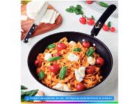 Panela Wok Antiaderente Fundo triplo Tramontina Solar Silicone Inox 28cm - 3