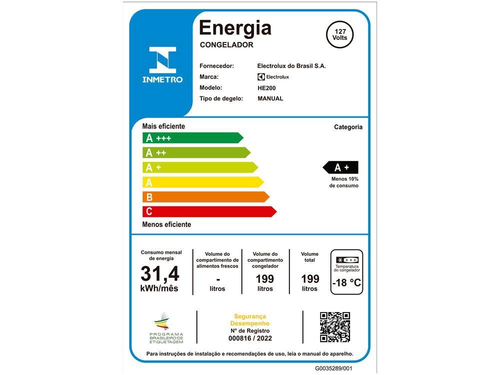 Freezer Horizontal Electrolux 1 Porta 199L - 9