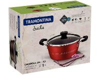 Caçarola Tramontina Antiaderente com Tampa Vermelho 4,3L 24cm Sicilia - 3