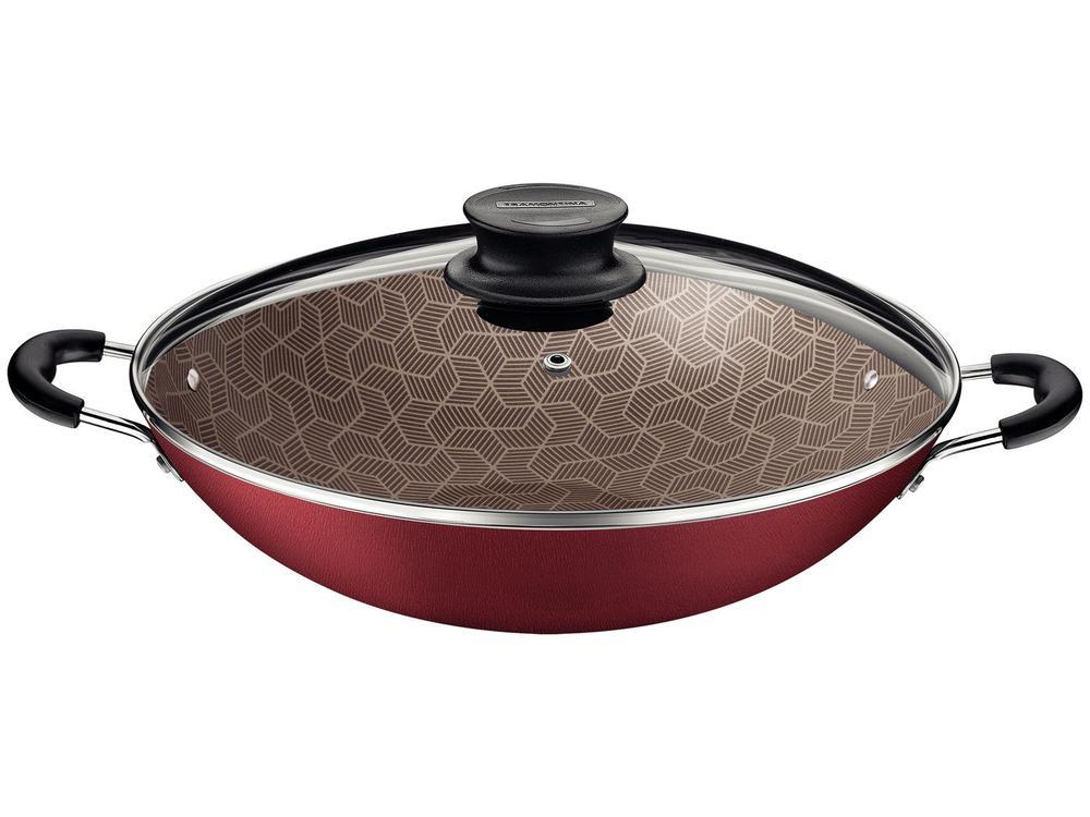 Panela Wok Antiaderente Tramontina Paris de Alumínio Vermelho 32cm - 1