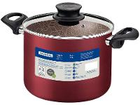 Caldeirão de Alumínio Tramontina Antiaderente Vermelho com Tampa 5,7L 22cm Paris - 3
