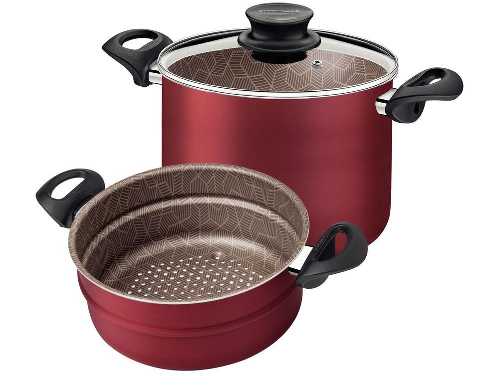 Cozi Vapore Tramontina de Alumínio 22cm Vermelha - 1