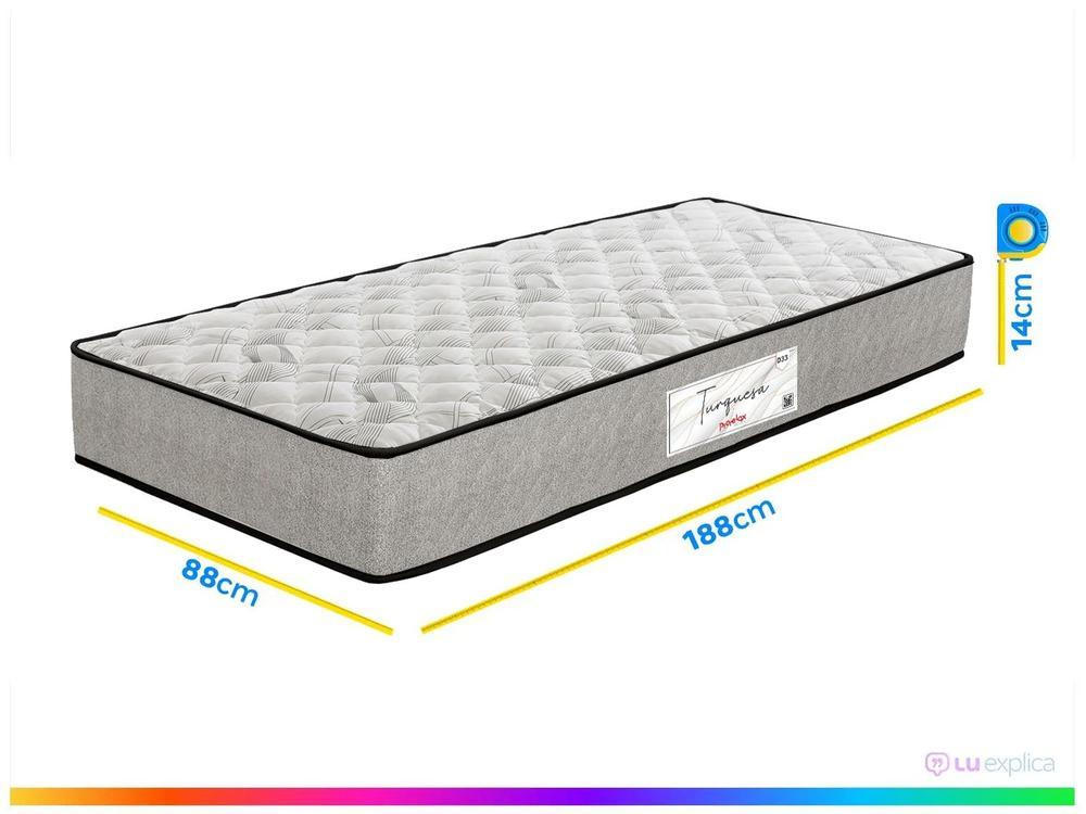 Colchão Solteiro de Espuma D33 14x88x188cm Turquesa - 4