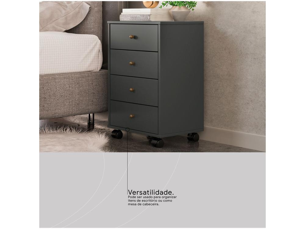 Gaveteiro para Escritório com Rodízios 4 Gavetas - 5