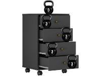 Gaveteiro para Escritório com Rodízios 4 Gavetas - 9