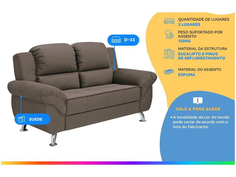 Sofá 2 Lugares Suede Marselha Linoforte - 2