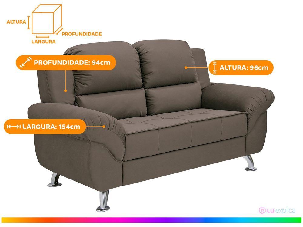 Sofá 2 Lugares Suede Marselha Linoforte - 3