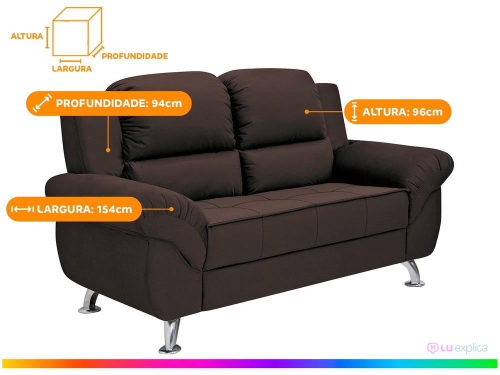 Sofá 2 Lugares Suede Marselha Linoforte - 3