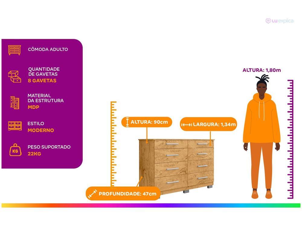 Cômoda 8 Gavetas Araplac Denver - 2