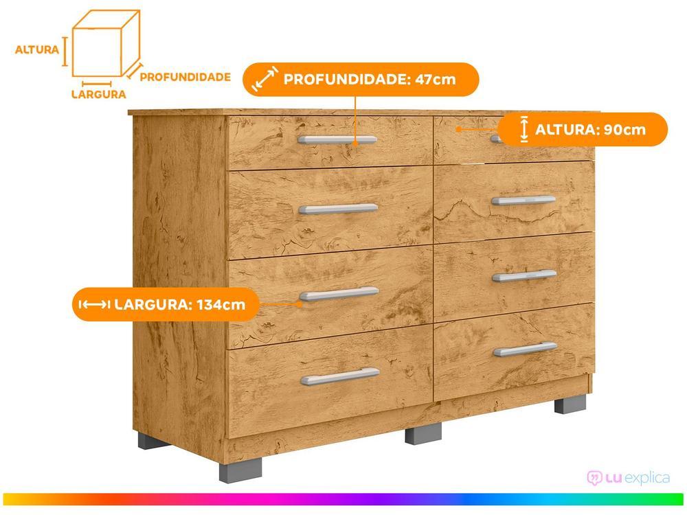 Cômoda 8 Gavetas Araplac Denver - 3