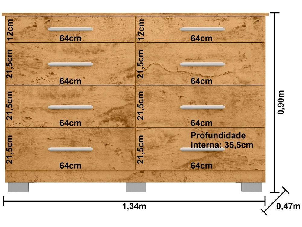 Cômoda 8 Gavetas Araplac Denver - 8