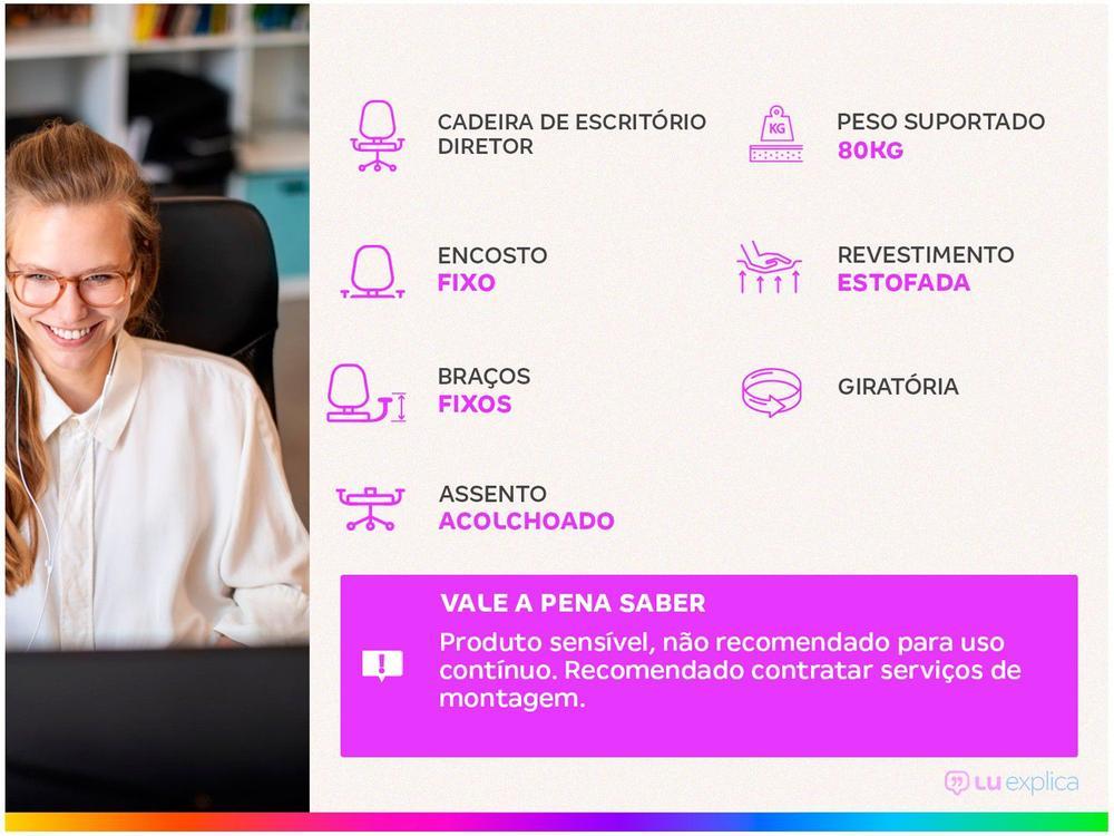 Cadeira de Escritório Diretor Giratória Preta - 2