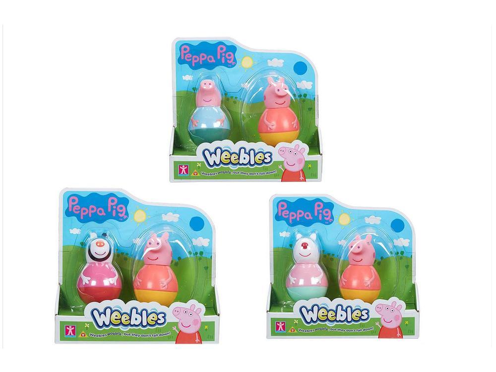 Boneco Peppa Pig Weebles 7cm 2 Unidades - 1
