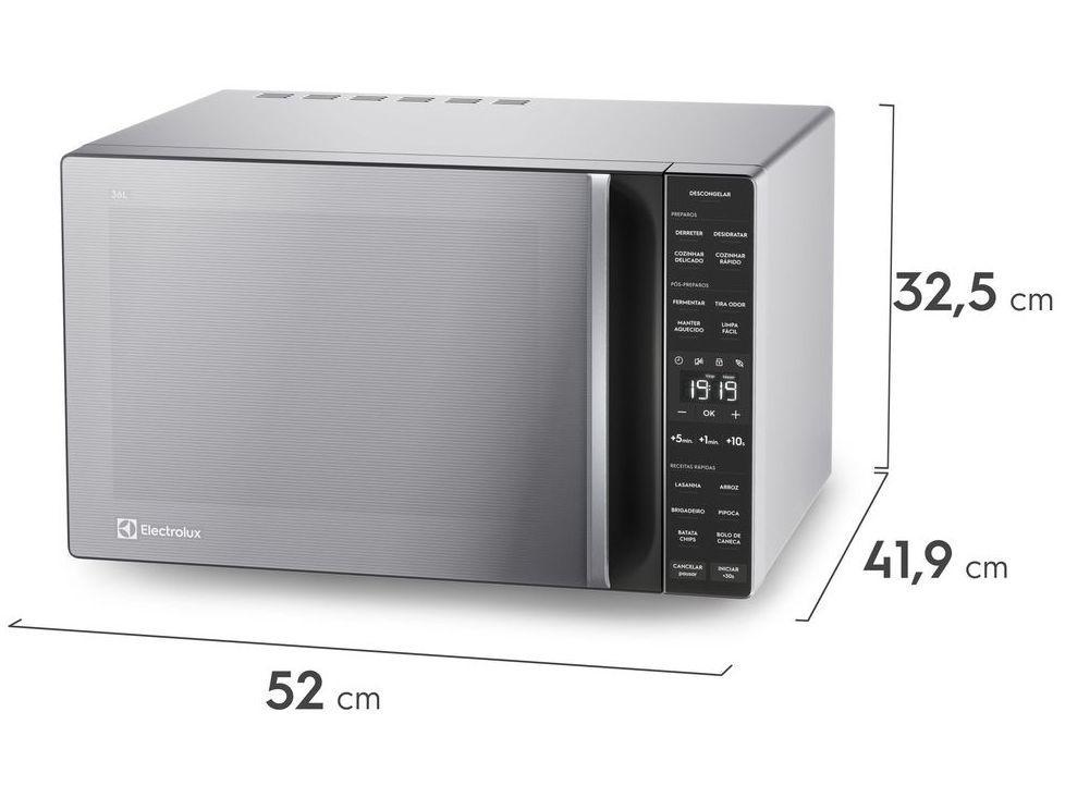 Micro-ondas Electrolux 36L Prata e Preto Espelhado Efficient ME36S - 11