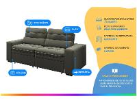 Sofá Retrátil Reclinável 3 Lugares Veludo com Baú - 2