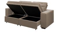 Sofá Retrátil Reclinável 3 Lugares Veludo com Baú - 5