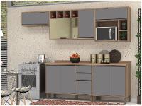 Armário de Cozinha Completa Luciane Parma com Balcão para Pia 8 Portas - 1