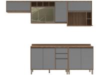 Armário de Cozinha Completa Luciane Parma com Balcão para Pia 8 Portas