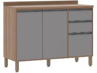 Armário de Cozinha Completa Luciane Parma com Balcão para Pia 8 Portas - 5