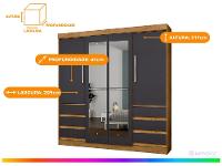 Guarda-roupa Casal com Espelho 4 Portas 6 Gavetas Araplac Sofia - 3