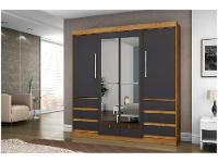 Guarda-roupa Casal com Espelho 4 Portas 6 Gavetas Araplac Sofia