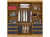 Guarda-roupa Casal com Espelho 4 Portas 6 Gavetas Araplac Sofia - 5