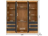 Guarda-roupa Casal com Espelho 4 Portas 6 Gavetas Araplac Sofia - 8