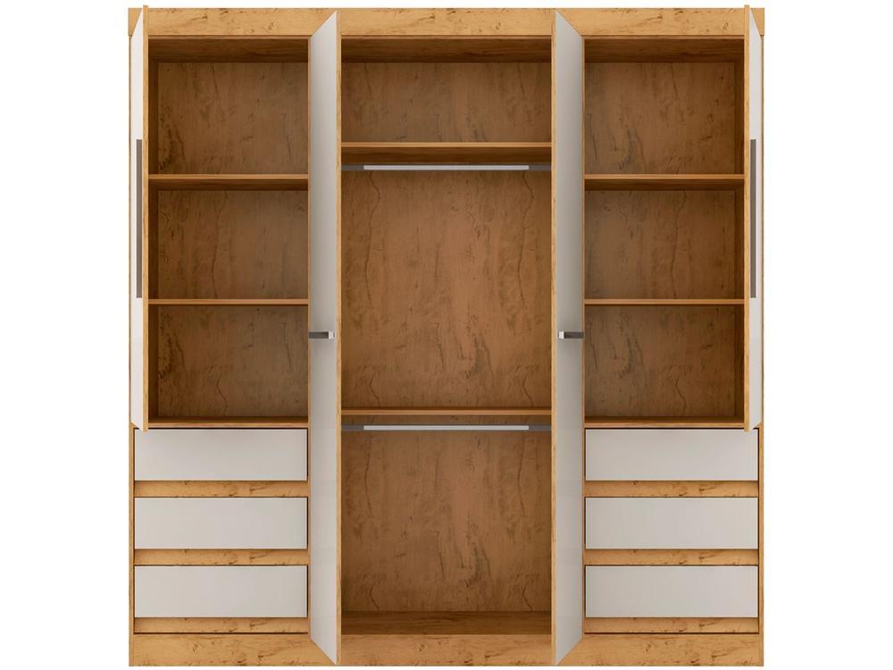 Guarda-roupa Casal com Espelho 4 Portas 6 Gavetas Araplac Sofia - 7