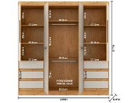 Guarda-roupa Casal com Espelho 4 Portas 6 Gavetas Araplac Sofia - 9