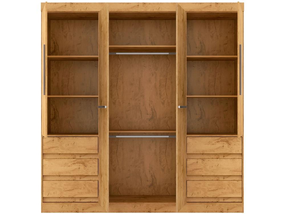 Guarda-roupa Casal com Espelho 4 Portas 6 Gavetas Araplac Sofia - 7