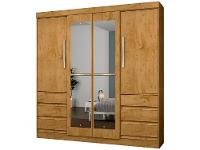 Guarda-roupa Casal com Espelho 4 Portas 6 Gavetas Araplac Sofia - 1