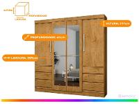 Guarda-roupa Casal com Espelho 4 Portas 6 Gavetas Araplac Sofia - 3