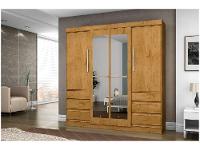 Guarda-roupa Casal com Espelho 4 Portas 6 Gavetas Araplac Sofia
