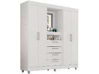 Guarda-roupa com Espelho 4 Portas 4 Gavetas Araplac Pequim - 1