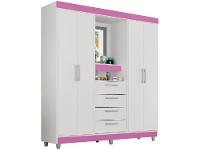 Guarda-roupa com Espelho 4 Portas 4 Gavetas Araplac Pequim - 7