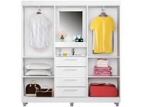 Guarda-roupa com Espelho 4 Portas 4 Gavetas Araplac Pequim - 8