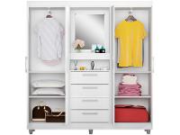 Guarda-roupa com Espelho 4 Portas 4 Gavetas Araplac Pequim - 9