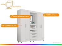 Guarda-roupa com Espelho 4 Portas 4 Gavetas Araplac Pequim - 3