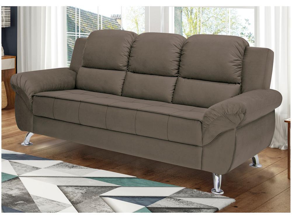 Sofá 3 Lugares Suede Marselha Linoforte - 4